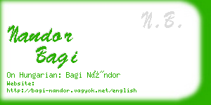 nandor bagi business card